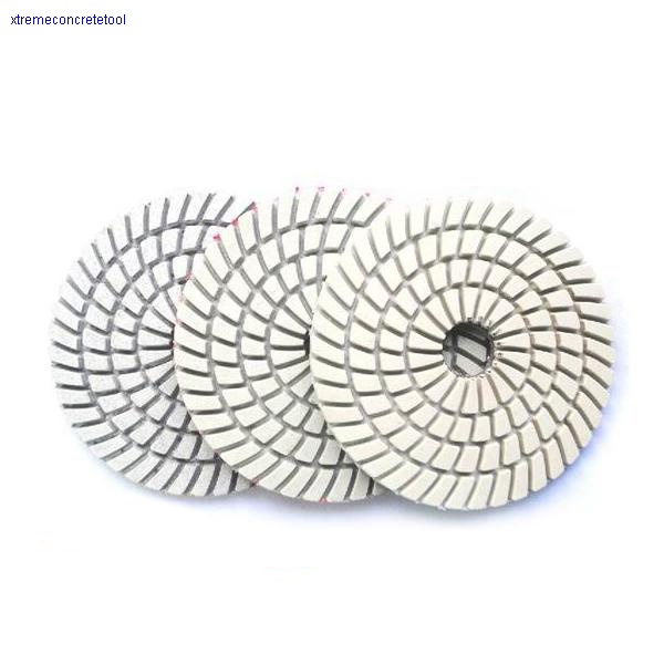 3 Step White Spiral Granite Polishing Diamond Pad