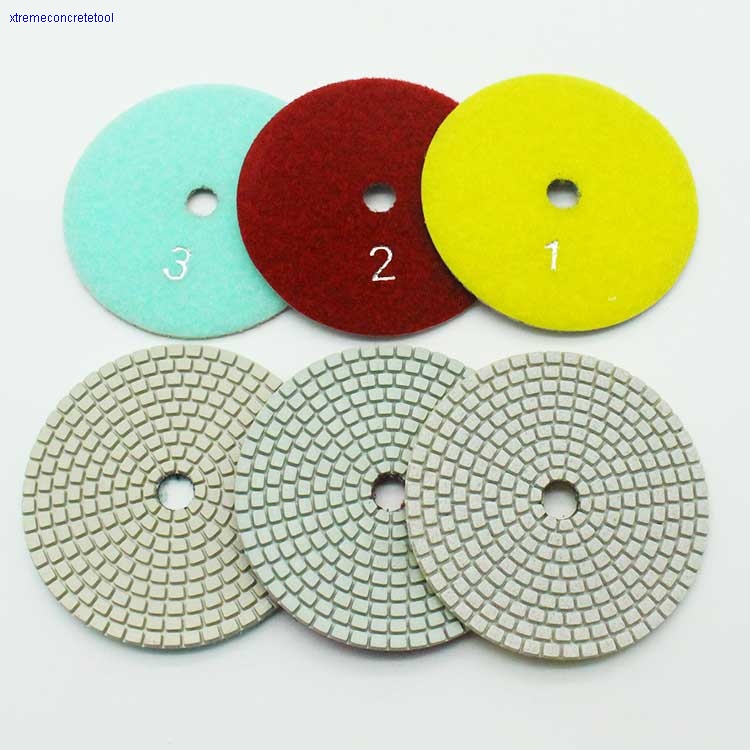 3 Step White Grid Granite Polishing Diamond Pad